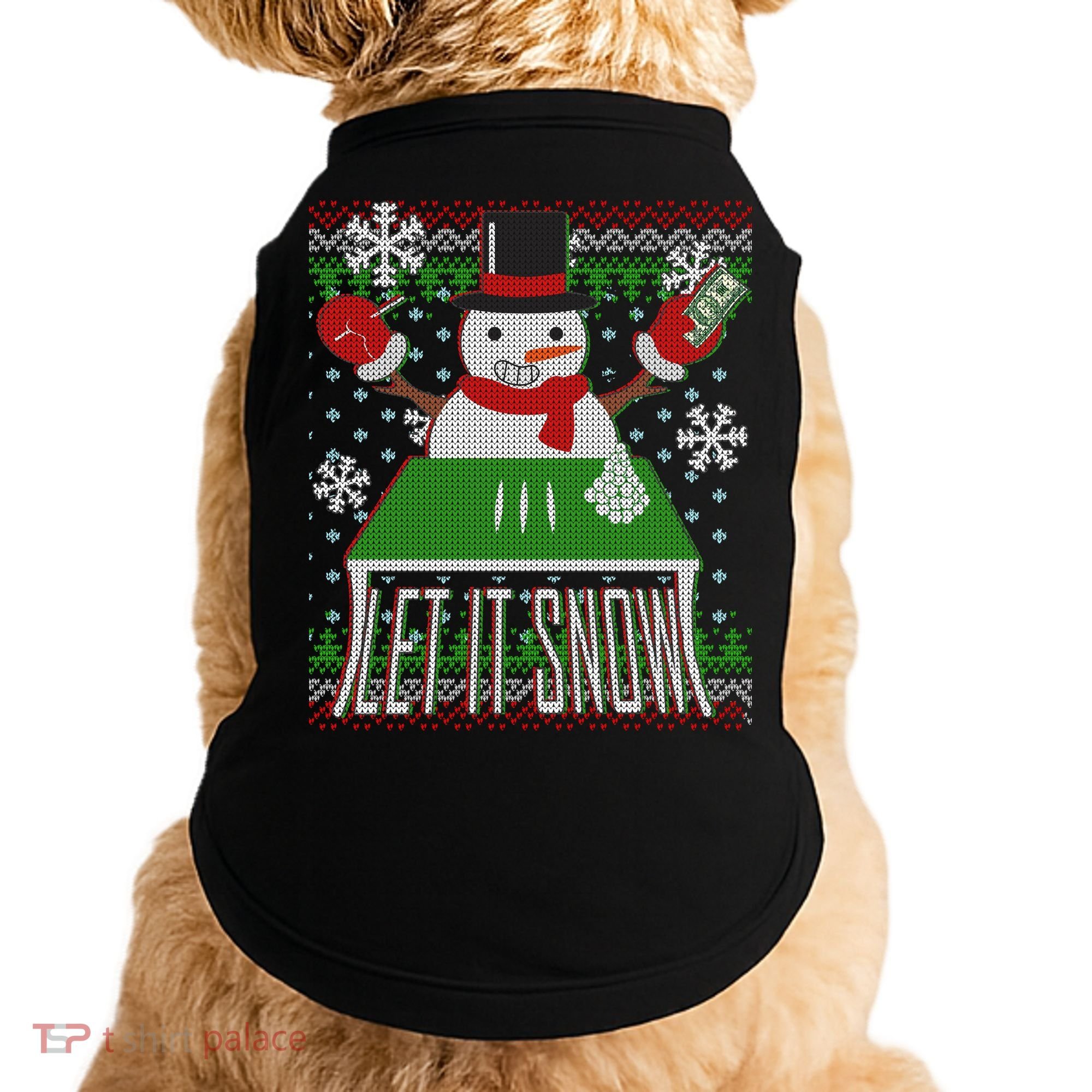 Ugly Christmas Sweater Let It Snow Frosty Snowman On Drugs Doggie Tank