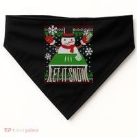 Ugly Christmas Sweater Let It Snow Frosty Snowman On Drugs USA-Made Doggie Bandana thumb 0