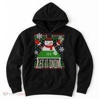 Ugly Christmas Sweater Let It Snow Frosty Snowman On Drugs Hoodie thumb 0