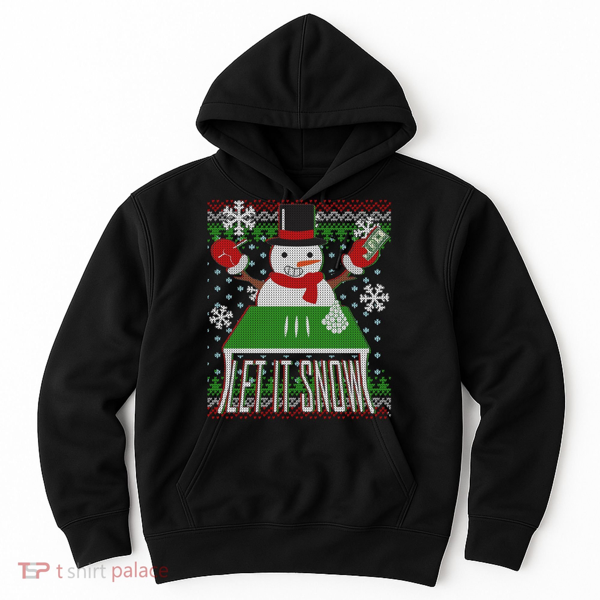 Ugly Christmas Sweater Let It Snow Frosty Snowman On Drugs Hoodie