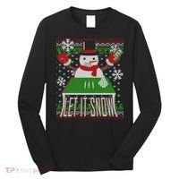 Ugly Christmas Sweater Let It Snow Frosty Snowman On Drugs Long Sleeve Shirt thumb 0