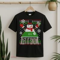 Ugly Christmas Sweater Let It Snow Frosty Snowman On Drugs T-Shirt thumb 2
