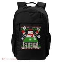 Ugly Christmas Sweater Let It Snow Frosty Snowman On Drugs Backpack thumb 0