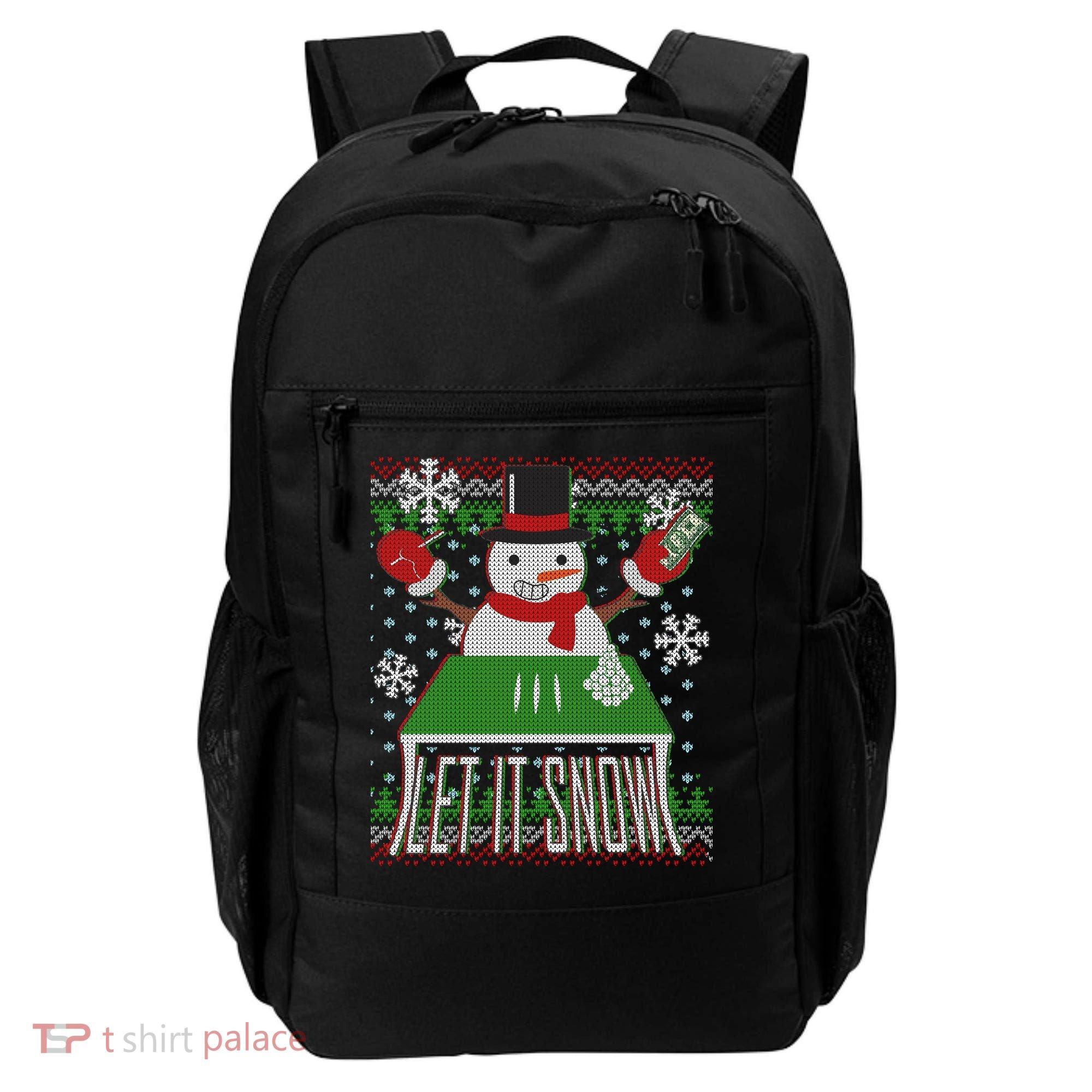 Ugly Christmas Sweater Let It Snow Frosty Snowman On Drugs Backpack