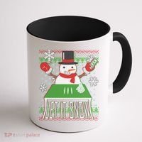 Ugly Christmas Sweater Let It Snow Frosty Snowman On Drugs Coffee Mug thumb 1