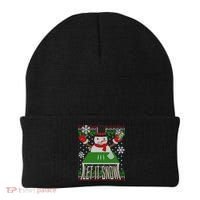 Ugly Christmas Sweater Let It Snow Frosty Snowman On Drugs Beanie thumb 0