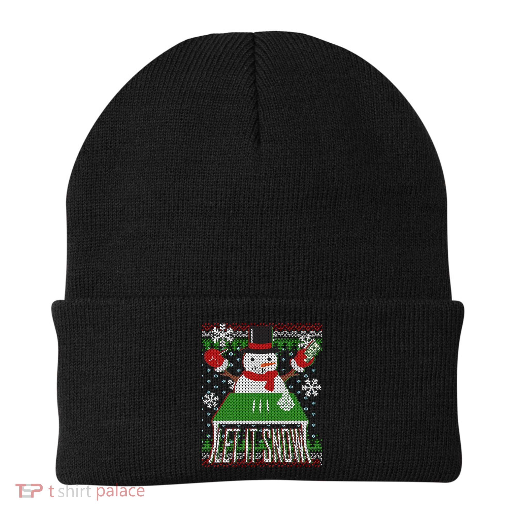 Ugly Christmas Sweater Let It Snow Frosty Snowman On Drugs Beanie