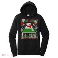 Ugly Christmas Sweater Let It Snow Frosty Snowman On Drugs Women's Hoodie thumb 0