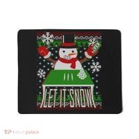 Ugly Christmas Sweater Let It Snow Frosty Snowman On Drugs Mousepad thumb 0