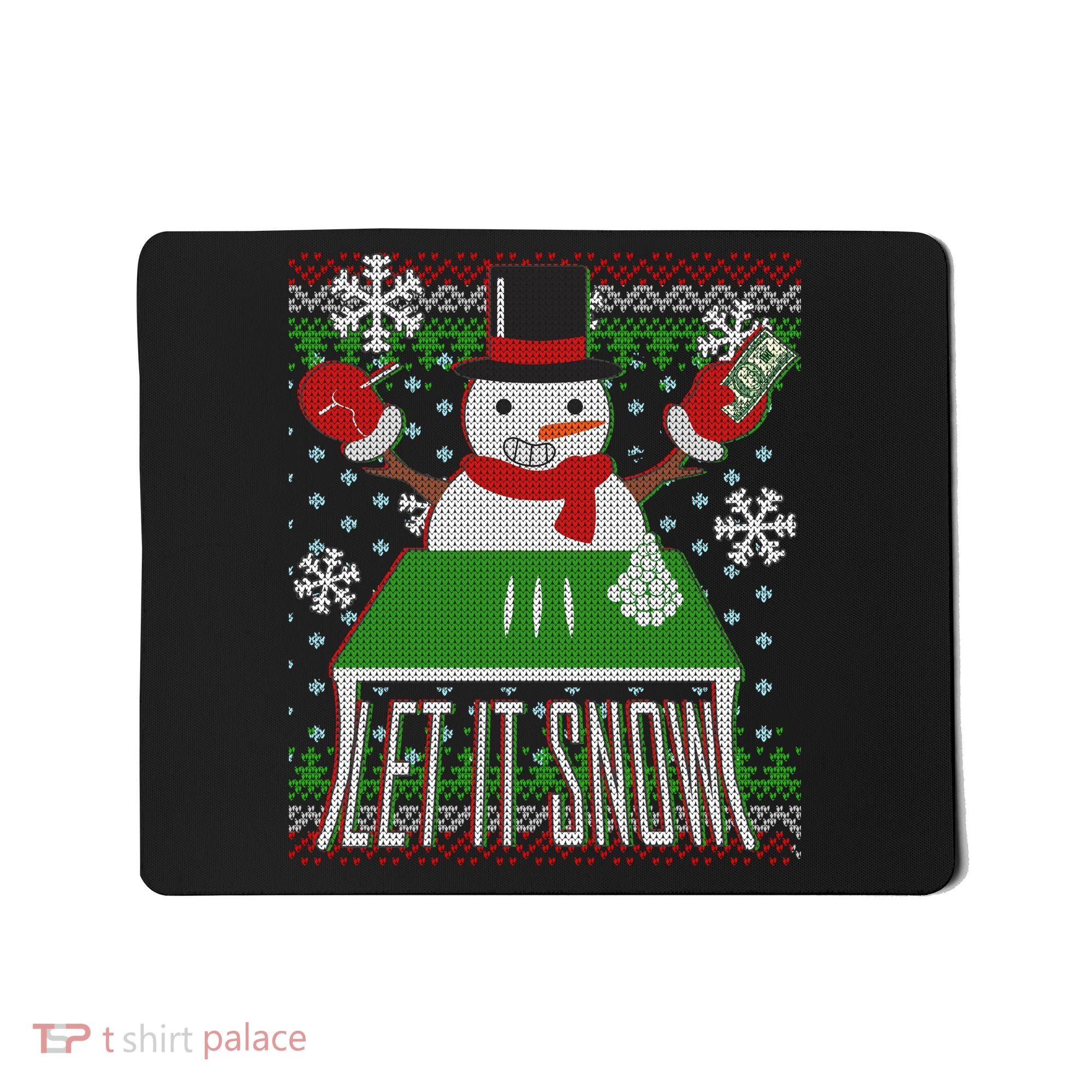 Ugly Christmas Sweater Let It Snow Frosty Snowman On Drugs Mousepad
