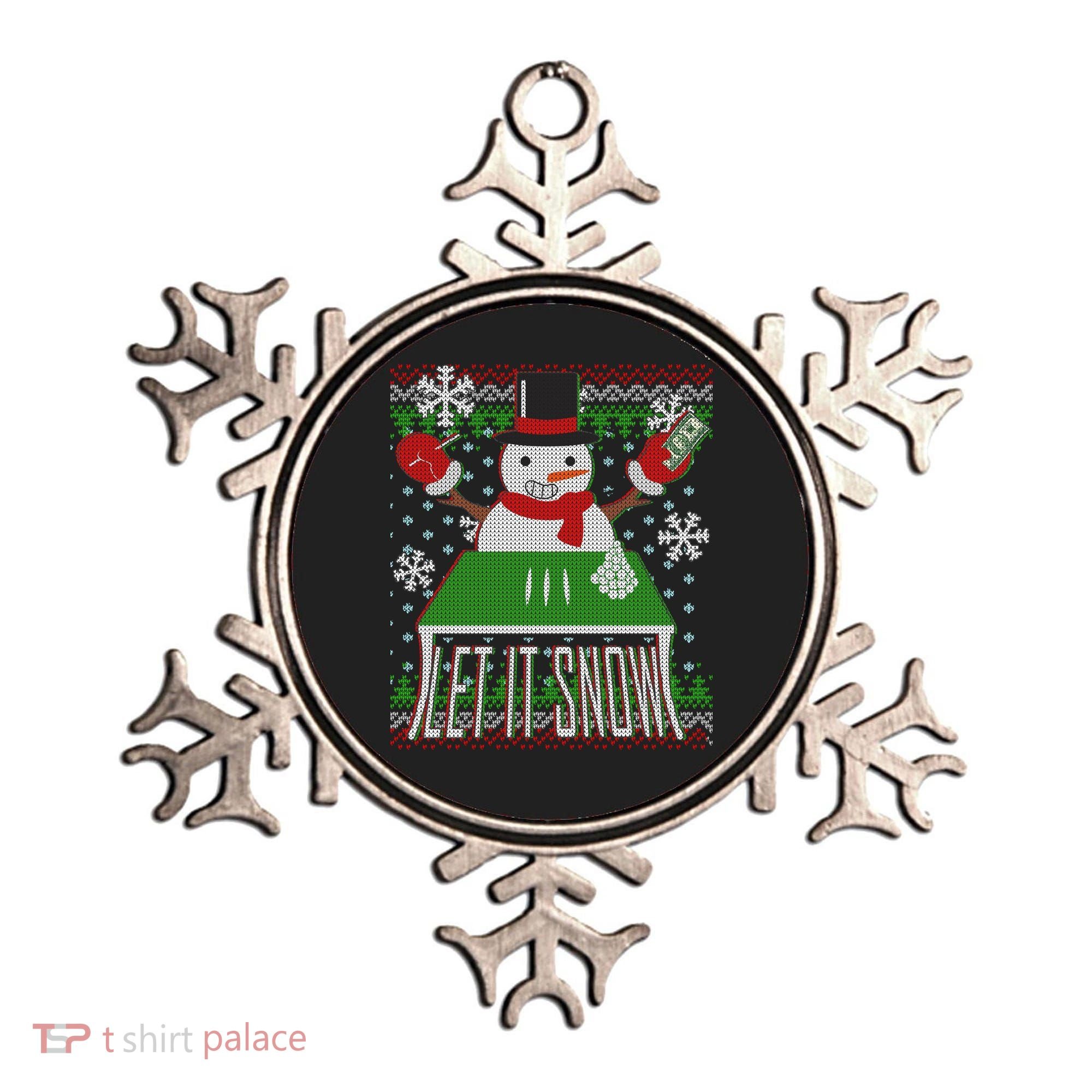 Ugly Christmas Sweater Let It Snow Frosty Snowman On Drugs Ornament