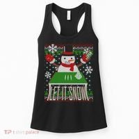 Ugly Christmas Sweater Let It Snow Frosty Snowman On Drugs Women's Tank Top thumb 0