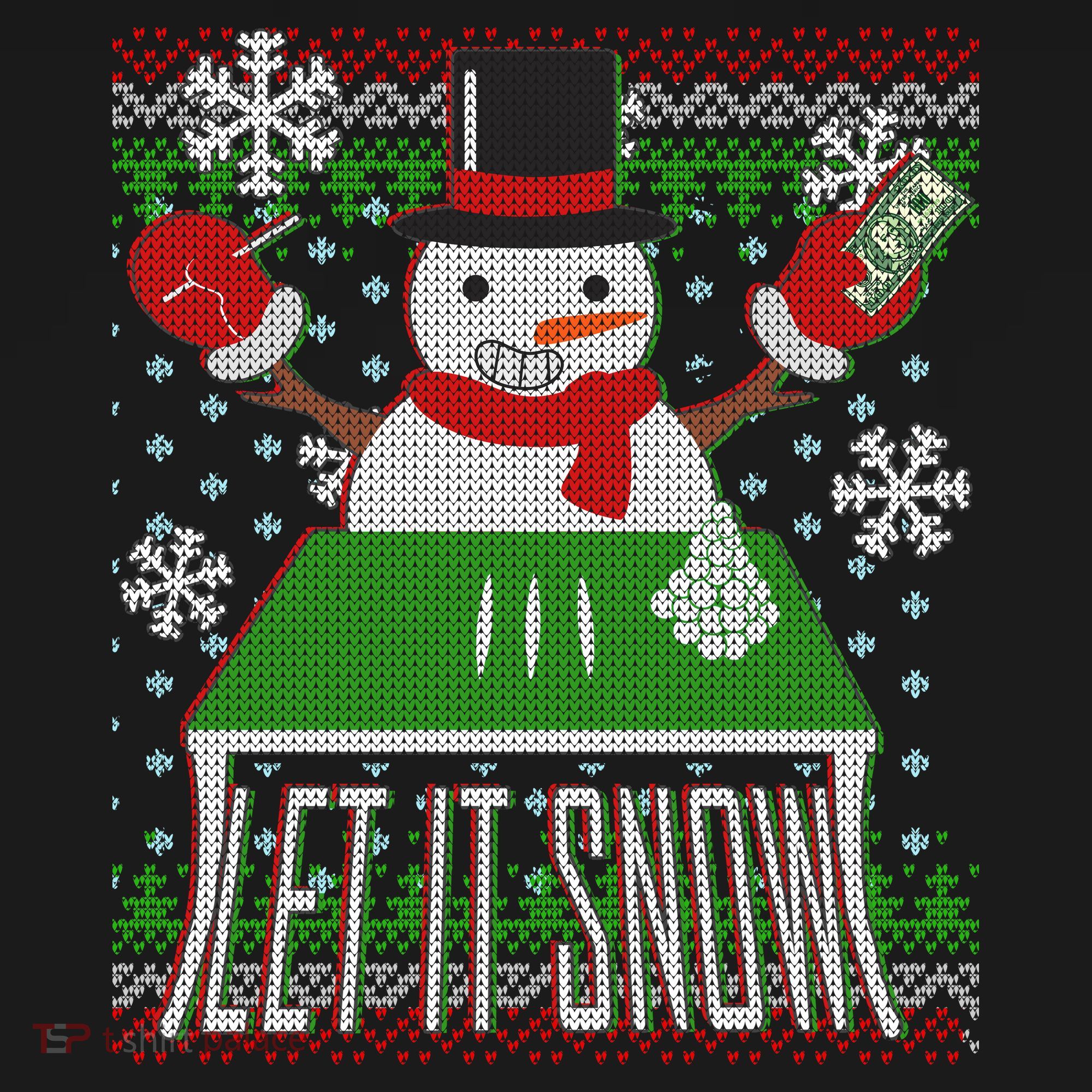 Ugly Christmas Sweater Let It Snow Frosty Snowman On Drugs Women's Tank Top