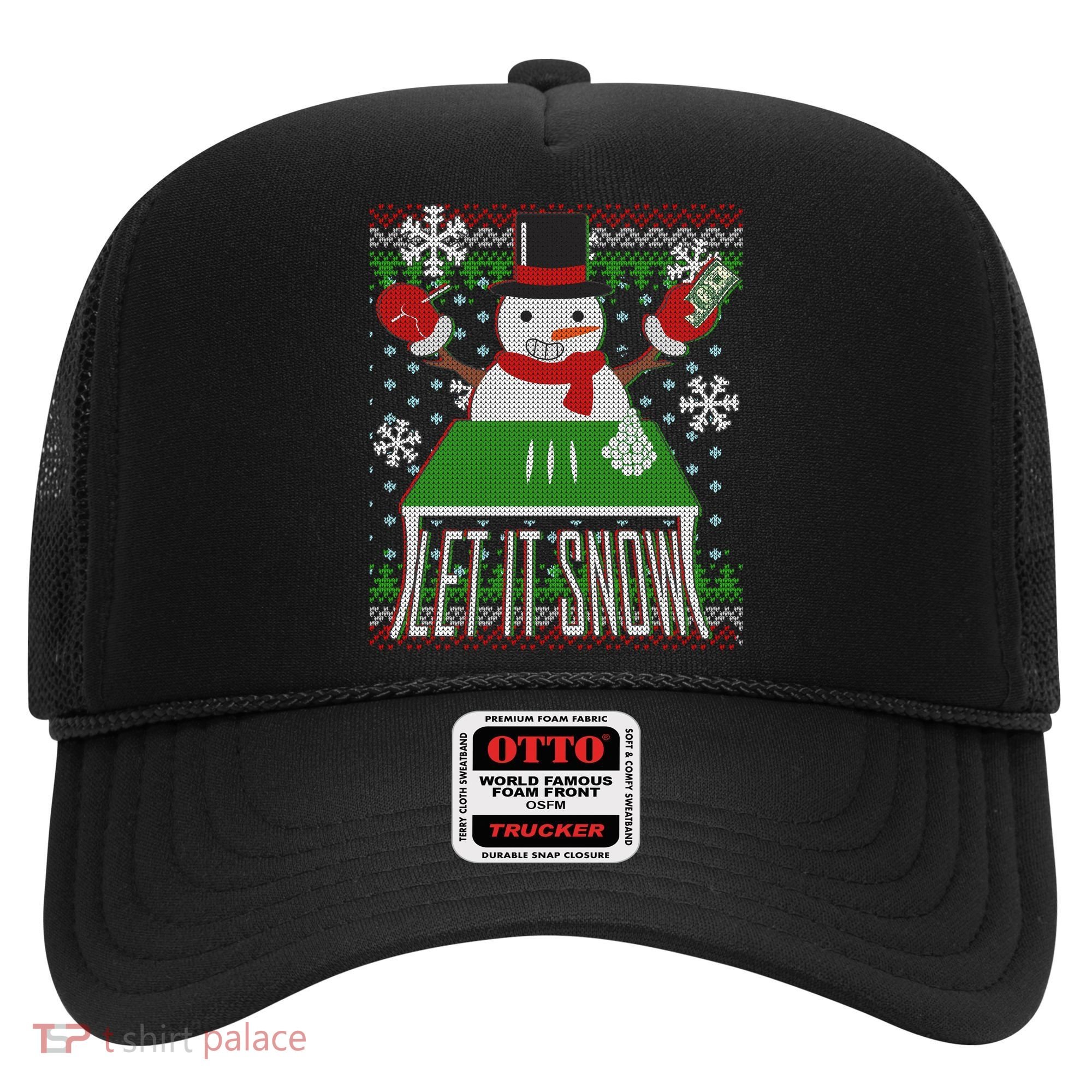 Ugly Christmas Sweater Let It Snow Frosty Snowman On Drugs Hat