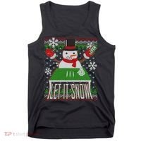 Ugly Christmas Sweater Let It Snow Frosty Snowman On Drugs Tank Top thumb 0