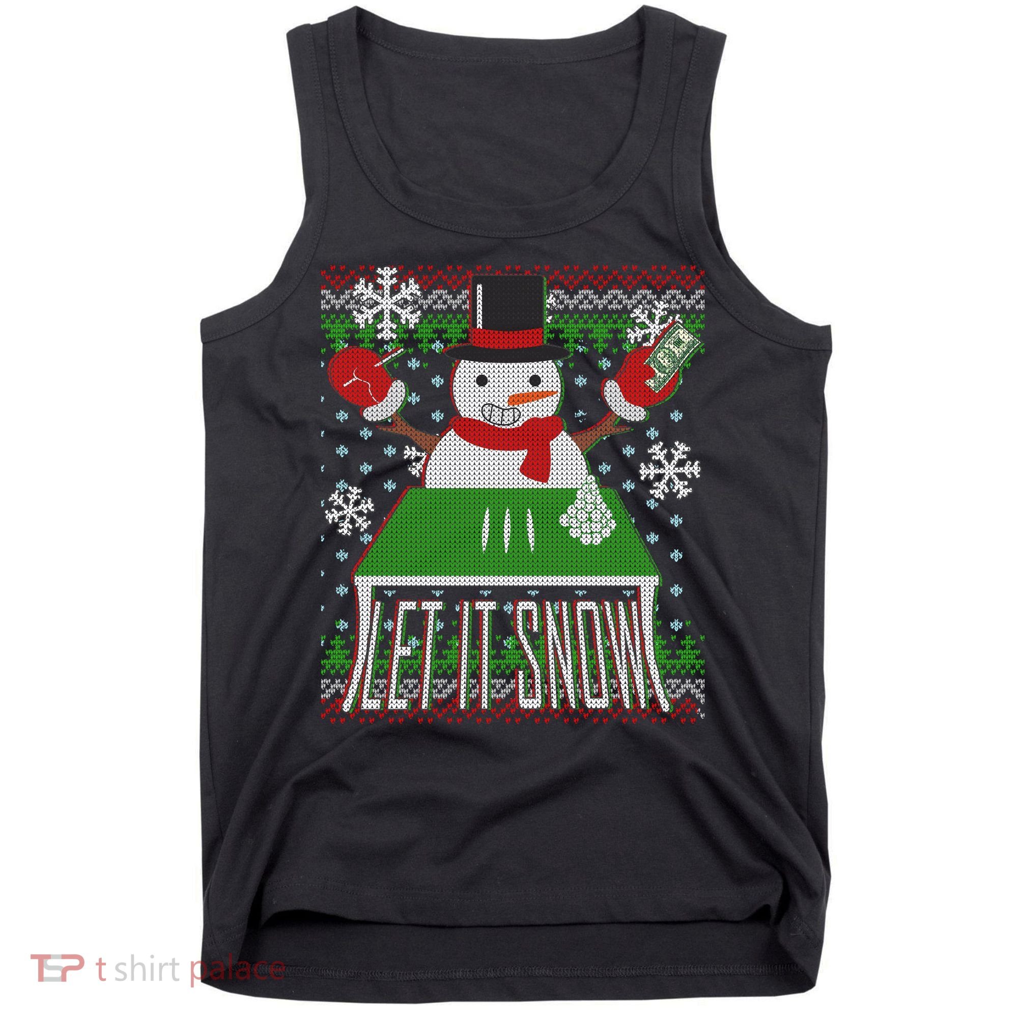 Ugly Christmas Sweater Let It Snow Frosty Snowman On Drugs Tank Top