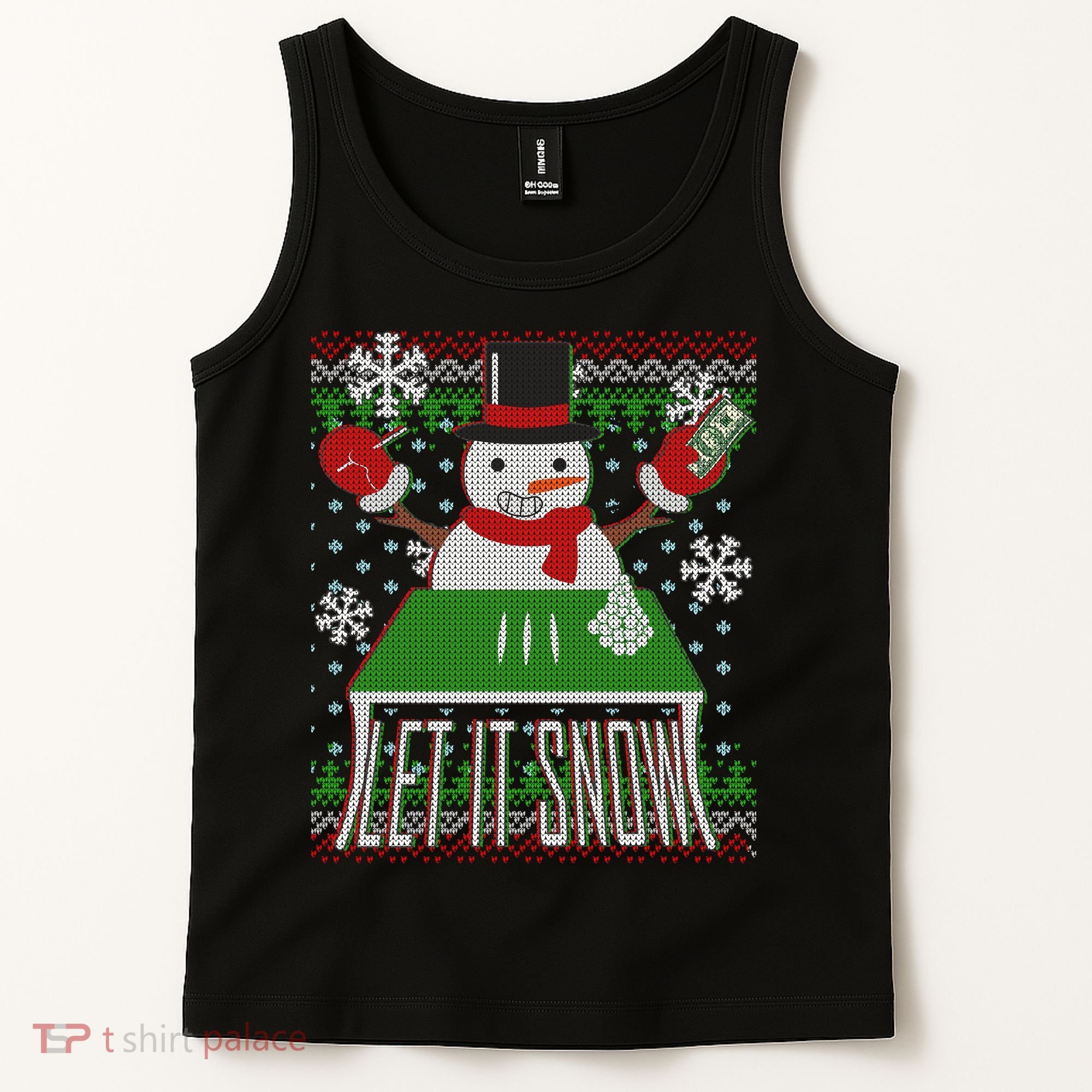 Ugly Christmas Sweater Let It Snow Frosty Snowman On Drugs Tank Top
