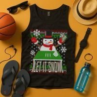 Ugly Christmas Sweater Let It Snow Frosty Snowman On Drugs Tank Top thumb 4