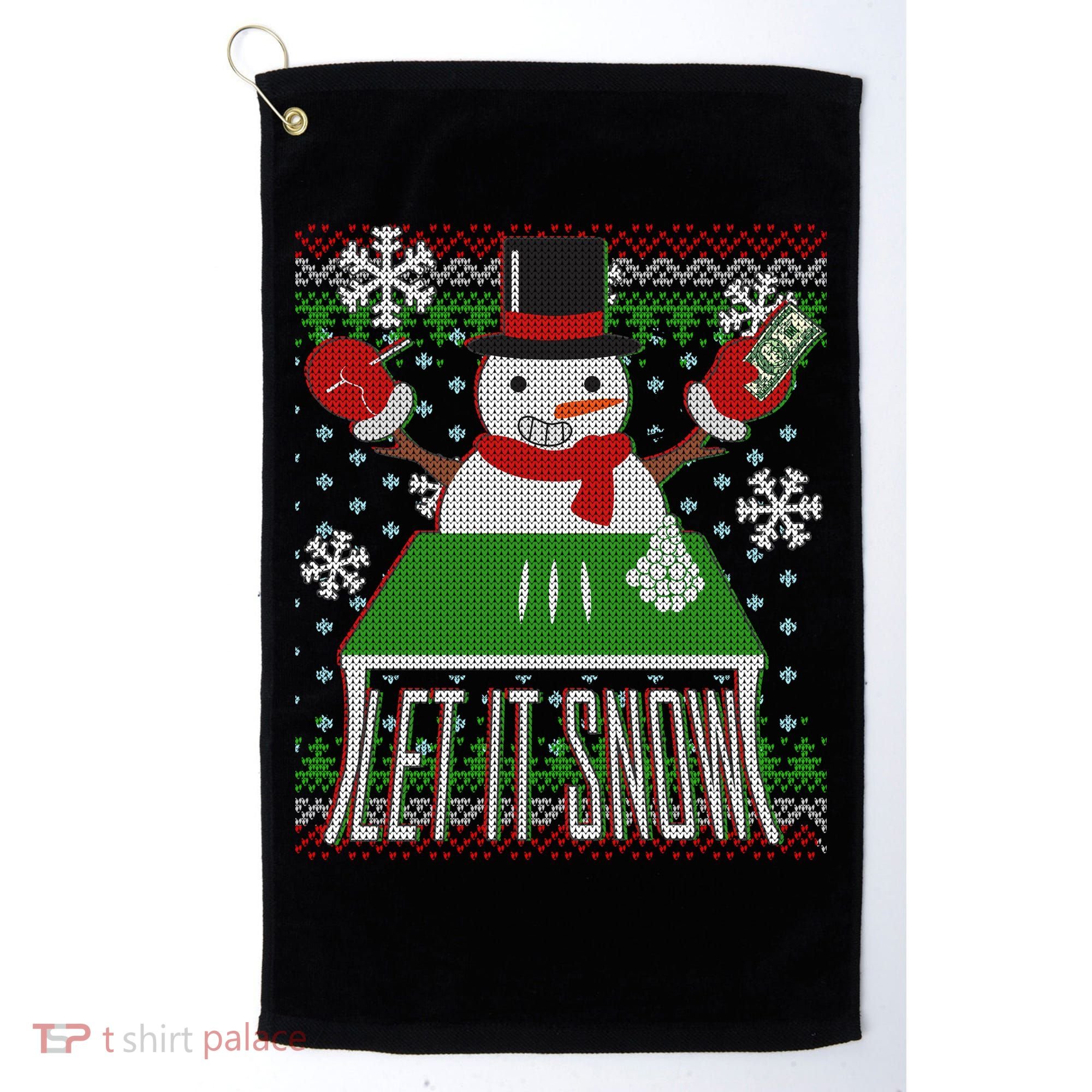 Ugly Christmas Sweater Let It Snow Frosty Snowman On Drugs Golf Towel
