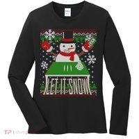 Ugly Christmas Sweater Let It Snow Frosty Snowman On Drugs Women's Long Sleeve Shirt thumb 0