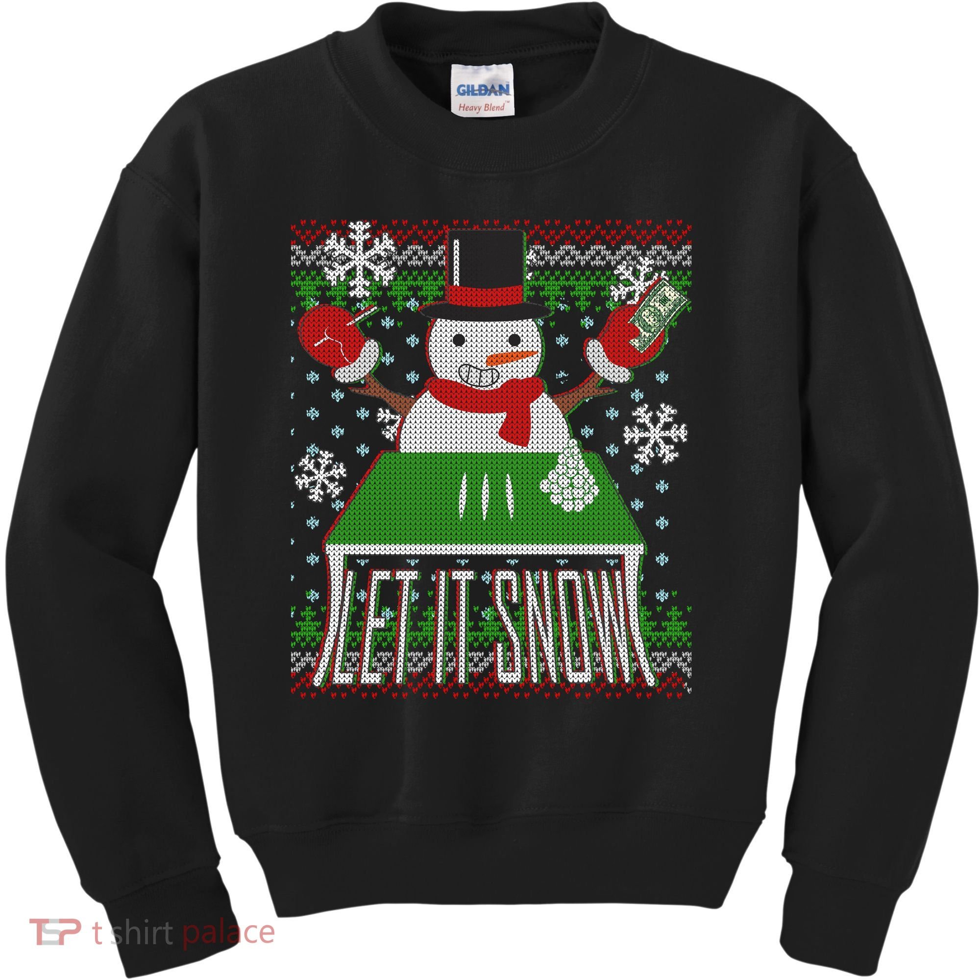 Ugly Christmas Sweater Let It Snow Frosty Snowman On Drugs Kids Sweatshirt