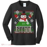 Ugly Christmas Sweater Let It Snow Frosty Snowman On Drugs Kids Long Sleeve Shirt thumb 0