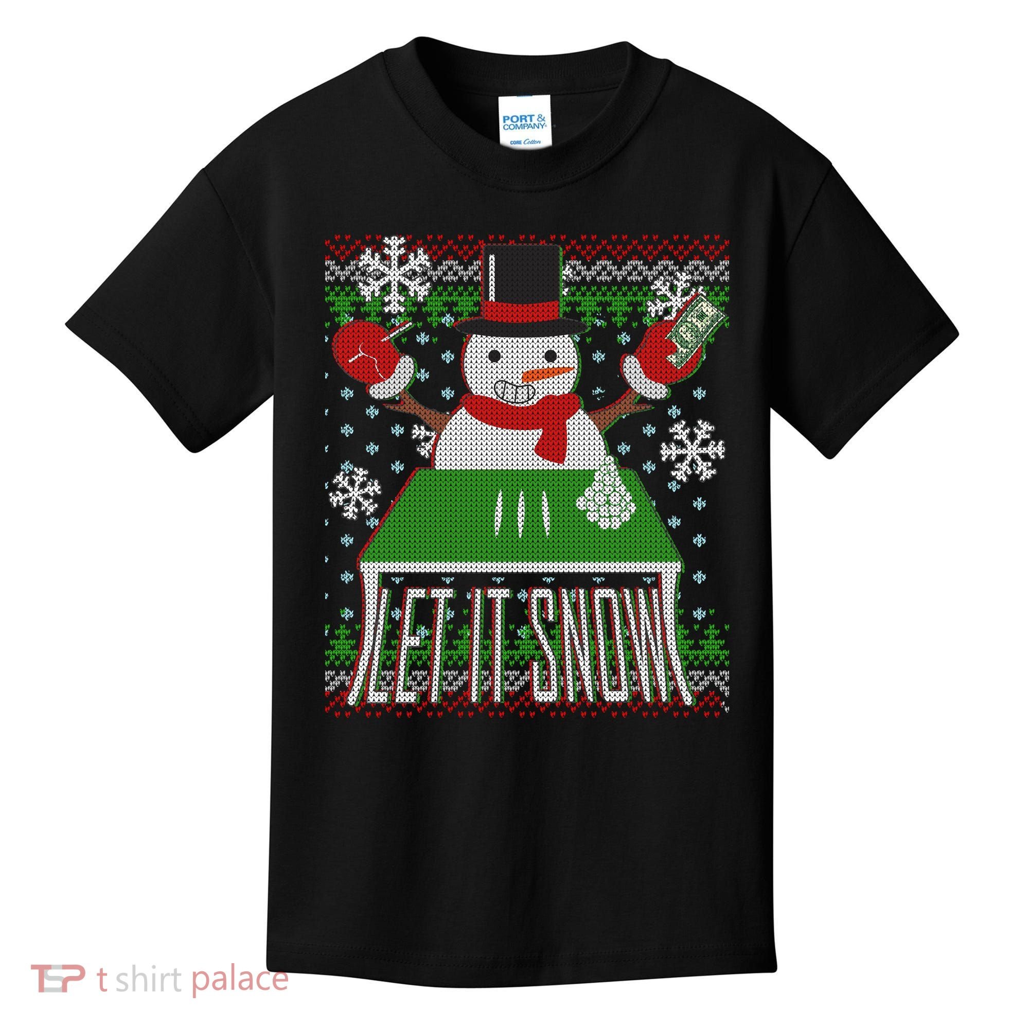Ugly Christmas Sweater Let It Snow Frosty Snowman On Drugs Kids T-Shirt