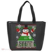 Ugly Christmas Sweater Let It Snow Frosty Snowman On Drugs Tote Bag thumb 0