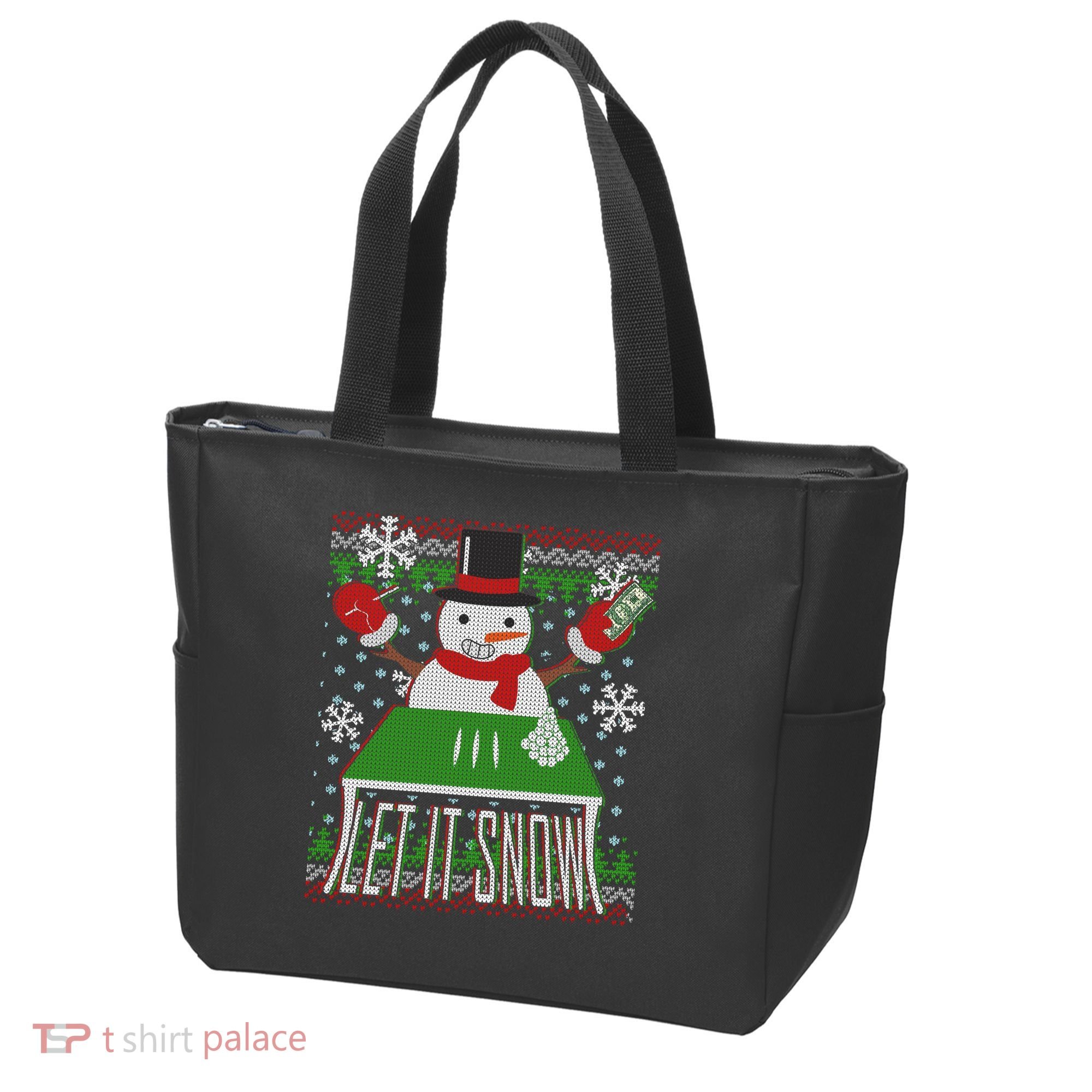 Ugly Christmas Sweater Let It Snow Frosty Snowman On Drugs Tote Bag
