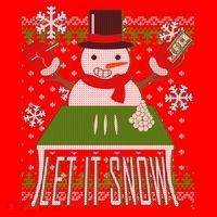 Ugly Christmas Sweater Let It Snow Frosty Snowman On Drugs Santa Hat thumb 1