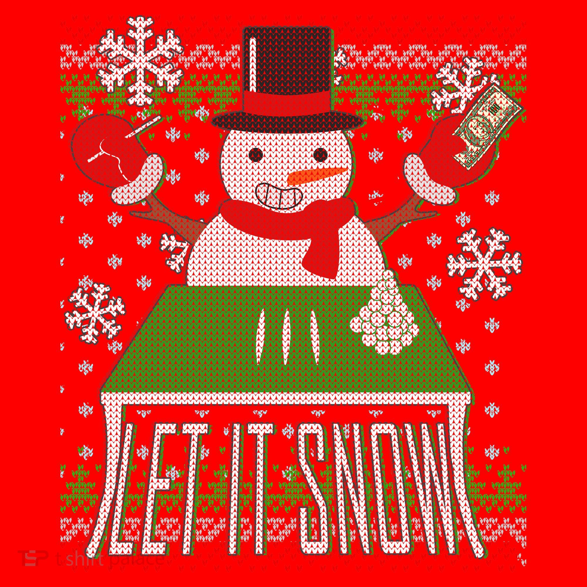 Ugly Christmas Sweater Let It Snow Frosty Snowman On Drugs Santa Hat