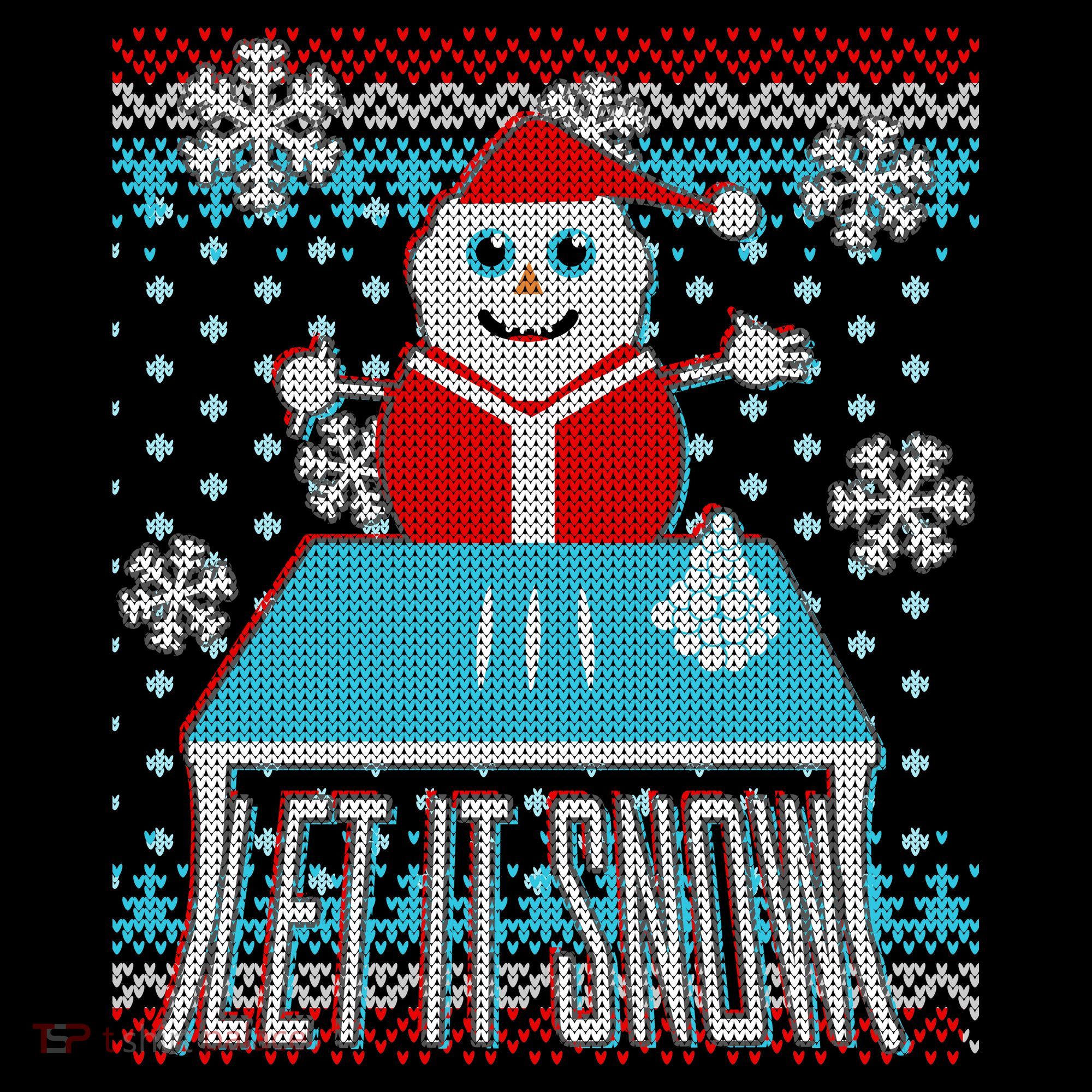 Ugly Christmas Sweater Let It Snow Santa Snowman Coffee Mug
