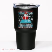 Ugly Christmas Sweater Let It Snow Santa Snowman Tumbler thumb 0