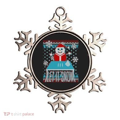 Ugly Christmas Sweater Let It Snow Santa Snowman Ornament