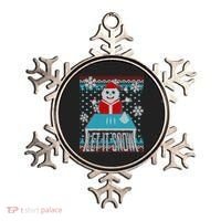 Ugly Christmas Sweater Let It Snow Santa Snowman Ornament thumb 0