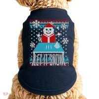Ugly Christmas Sweater Let It Snow Santa Snowman Doggie Tank thumb 0