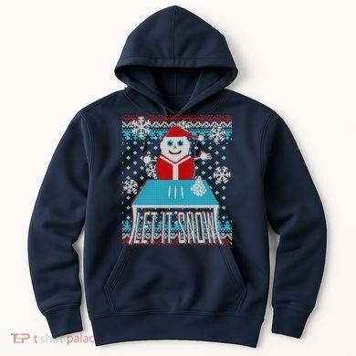 Ugly Christmas Sweater Let It Snow Santa Snowman Hoodie