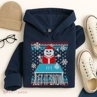 Ugly Christmas Sweater Let It Snow Santa Snowman Hoodie thumb 4