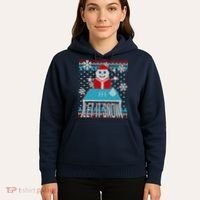 Ugly Christmas Sweater Let It Snow Santa Snowman Hoodie thumb 5