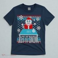 Ugly Christmas Sweater Let It Snow Santa Snowman T-Shirt thumb 5