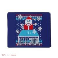 Ugly Christmas Sweater Let It Snow Santa Snowman Mousepad thumb 0