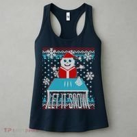 Ugly Christmas Sweater Let It Snow Santa Snowman Women's Tank Top thumb 3