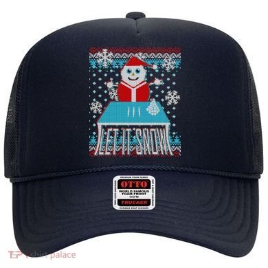 Ugly Christmas Sweater Let It Snow Santa Snowman Hat
