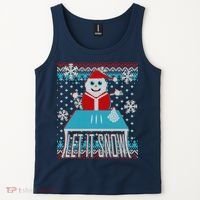 Ugly Christmas Sweater Let It Snow Santa Snowman Tank Top thumb 2