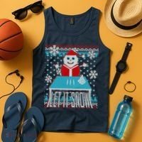 Ugly Christmas Sweater Let It Snow Santa Snowman Tank Top thumb 4