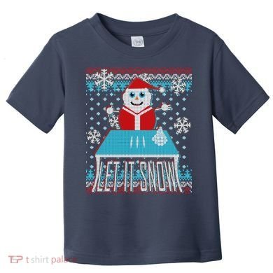 Ugly Christmas Sweater Let It Snow Santa Snowman Toddler T-Shirt
