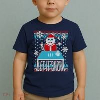 Ugly Christmas Sweater Let It Snow Santa Snowman Toddler T-Shirt thumb 2
