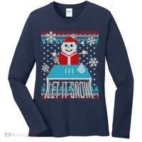 Ugly Christmas Sweater Let It Snow Santa Snowman Women's Long Sleeve Shirt thumb 0