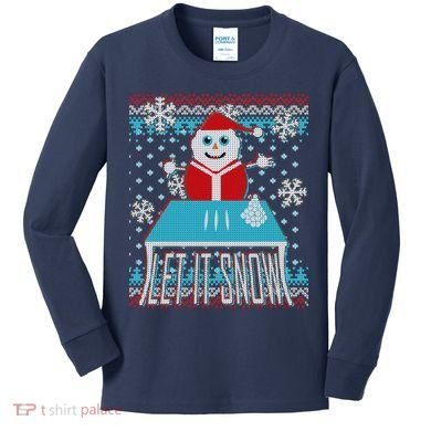 Ugly Christmas Sweater Let It Snow Santa Snowman Kids Long Sleeve Shirt