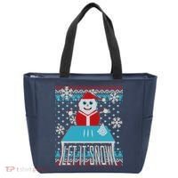 Ugly Christmas Sweater Let It Snow Santa Snowman Tote Bag thumb 0